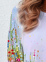 Damen Langarm T-Shirts T-Shirt Frühling/Herbst Geblümt Jersey Rundhals Täglich Ausgehen Lässig Oberteile
