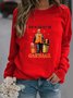 Damen Rundhals Figur Lässig Frühling/Herbst Langarm Sweatshirt