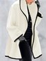 Winter Jacken Damen Wolle Retro Tasche Patchwork Mittellang Kapuze Mantel