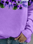 Damen Rundhals Geblümt Lässig Frühling/Herbst Langarm Sweatshirt