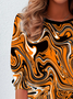 Damen Langarm T-Shirts T-Shirt Frühling/Herbst Abstrakt Jersey Rundhals Täglich Ausgehen Lässig Oberteile