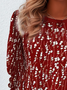 Damen Langarm T-Shirts T-Shirt Frühling/Herbst Geblümt Jersey Rundhals Täglich Ausgehen Lässig Oberteile