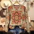 Damen Rundhals Geblümt Lässig Frühling/Herbst Langarm Sweatshirt