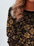 Damen Langarm T-Shirts T-Shirt Frühling/Herbst Geblümt Jersey Rundhals Täglich Ausgehen Lässig Oberteile