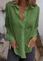 Damen Unifarben Langarm Bluse Frühling/Herbst Schalkragen Täglich Lässig Oberteile