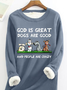 Damen Rundhals Textbriefe Lässig Winter Langarm Sweatshirt