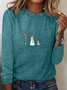 Damen Langarm T-Shirts T-Shirt Frühling/Herbst Weihnachten Baumwollmischung Rundhals Täglich Ausgehen Lässig Oberteile