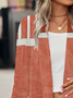 Damen Frühling/Herbst Oberbekleidung Lässig Gestreift Jersey Schal Jacke