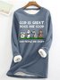 Damen Rundhals Textbriefe Lässig Winter Langarm Sweatshirt
