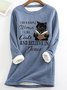 Damen Rundhals Buchstabenmuster Lässig Winter Langarm Sweatshirt