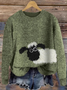 Damen Rundhals Tier Lässig Frühling/Herbst Langarm Sweatshirt