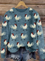 Damen Rundhals Tier Lässig Frühling/Herbst Langarm Sweatshirt