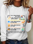 Damen Langarm Bluse Frühling/Herbst Textbriefe Rundhals Täglich Ausgehen Lässig Oberteile