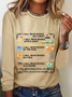 Damen Langarm Bluse Frühling/Herbst Textbriefe Rundhals Täglich Ausgehen Lässig Oberteile