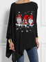 Damen Langarm Bluse Frühling/Herbst Weihnachten Jersey Rundhals Täglich Ausgehen Lässig Oberteile