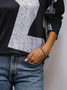 Damen Langarm T-Shirts T-Shirt Frühling/Herbst Farbblock Jersey V-Ausschnitt Täglich Ausgehen Lässig Oberteile