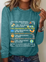 Damen Langarm Bluse Frühling/Herbst Textbriefe Rundhals Täglich Ausgehen Lässig Oberteile
