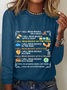Damen Langarm Bluse Frühling/Herbst Textbriefe Rundhals Täglich Ausgehen Lässig Oberteile