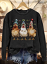 Damen Rundhals Tier Lässig Frühling/Herbst Langarm Sweatshirt