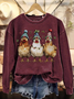 Damen Rundhals Tier Lässig Frühling/Herbst Langarm Sweatshirt