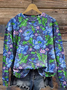 Damen Rundhals Ethnisch Lässig Frühling/Herbst Langarm Sweatshirt