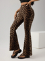 Damen Hose Schlaghose Party Ausgehen Lässig Leopard Frühling/Herbst Hose