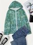 Damen Frühling/Herbst Oberbekleidung Lässig 3d Drucken Langarm Kapuze Jacke