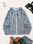 Damen Frühling/Herbst Oberbekleidung Lässig 3d Drucken Langarm Kapuze Jacke