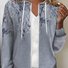 Damen Frühling/Herbst Oberbekleidung Lässig 3d Drucken Langarm Kapuze Jacke