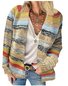 Pullover Damen Strickjacke Lässig Frühling/Herbst Multifarben Block Garn/Wollgarn Langarm Cardigan
