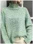 Damen Mock Neck 3d Drucken Retro Frühling/Herbst Langarm Sweatshirt
