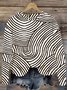 Damen Rundhals abstrakte Streifen Lässig Frühling/Herbst Baumwolle Langarm Sweatshirt