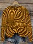 Damen Rundhals abstrakte Streifen Lässig Frühling/Herbst Baumwolle Langarm Sweatshirt