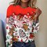 Damen Langarm T-Shirts T-Shirt Frühling/Herbst Geblümt Jersey Rundhals Täglich Ausgehen Lässig Oberteile