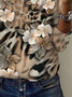 Damen Langarm T-Shirts T-Shirt Frühling/Herbst Geblümt Jersey Rundhals Täglich Ausgehen Lässig Oberteile