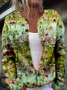 Damen Retro Frühling/Herbst Geblümt Strickjacke