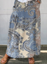 Damen Retro Paisley Regenschirm Frühling/Herbst Leinen Rock
