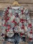 Damen Rundhals Ethnisch Lässig Frühling/Herbst Baumwolle Langarm Sweatshirt