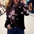 Damen Langarm T-Shirts T-Shirt Frühling/Herbst Geblümt Jersey Rundhals Täglich Ausgehen Lässig Oberteile