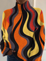 Damen Rollkragen Geometrisch Lässig Frühling/Herbst Langarm Sweatshirt