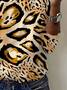 Damen Langarm T-Shirts T-Shirt Frühling/Herbst Leopard Jersey Rundhals Täglich Ausgehen Lässig Oberteile