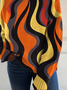 Damen Rollkragen Geometrisch Lässig Frühling/Herbst Langarm Sweatshirt