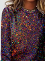 Damen Langarm T-Shirts T-Shirt Frühling/Herbst Geometrisch Jersey Rundhals Täglich Ausgehen Lässig Oberteile