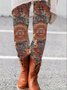 Damen Lässig Ethnisch Jersey Alle Jahreszeiten Lang Leggings