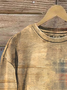 Damen Rundhals Kariert Lässig Frühling/Herbst Langarm Sweatshirt