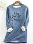 Damen Rundhals Textbriefe Lässig Frühling/Herbst Langarm Sweatshirt