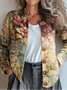 Damen Retro Frühling/Herbst Verlaufsmuster Strickjacke