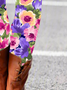 Damen Lässig Geblümt Jersey Alle Jahreszeiten Lang Leggings