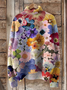Damen Rollkragen Geblümt Lässig Frühling/Herbst Langarm Sweatshirt
