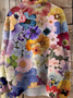 Damen Rollkragen Geblümt Lässig Frühling/Herbst Langarm Sweatshirt